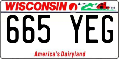 WI license plate 665YEG