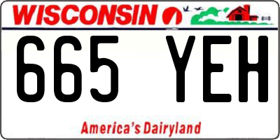WI license plate 665YEH