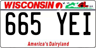WI license plate 665YEI