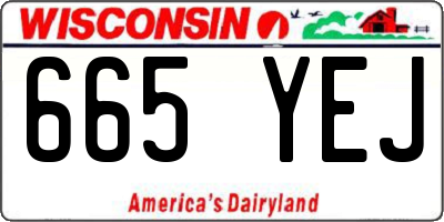 WI license plate 665YEJ