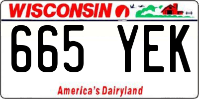 WI license plate 665YEK
