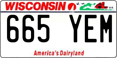 WI license plate 665YEM