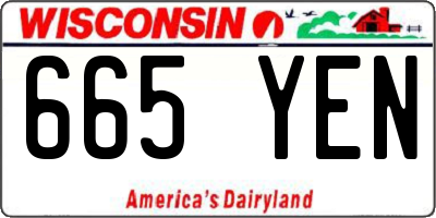 WI license plate 665YEN