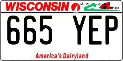 WI license plate 665YEP