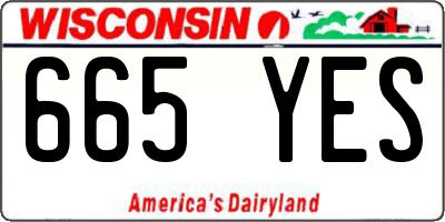 WI license plate 665YES