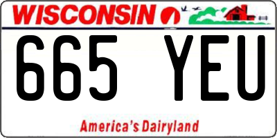 WI license plate 665YEU