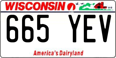 WI license plate 665YEV