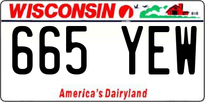 WI license plate 665YEW