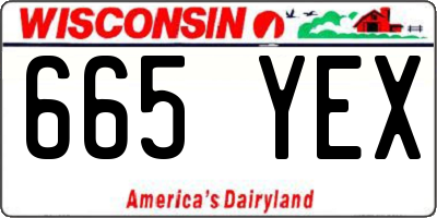 WI license plate 665YEX
