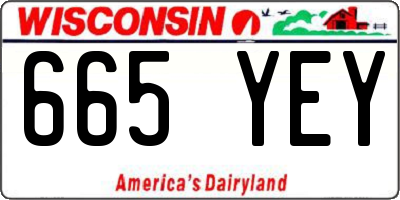 WI license plate 665YEY