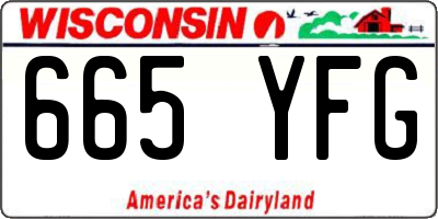 WI license plate 665YFG