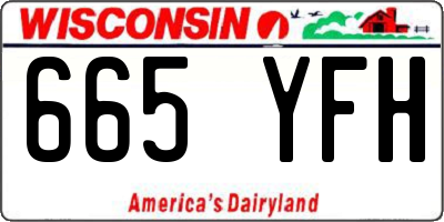WI license plate 665YFH