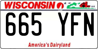 WI license plate 665YFN