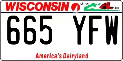 WI license plate 665YFW