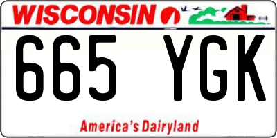 WI license plate 665YGK