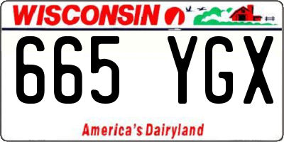 WI license plate 665YGX