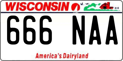 WI license plate 666NAA