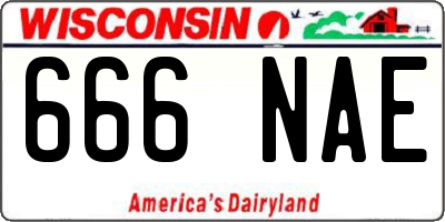 WI license plate 666NAE