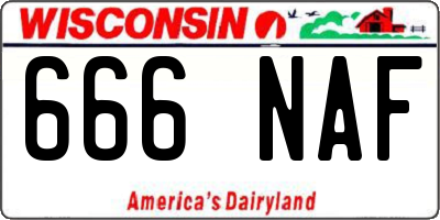 WI license plate 666NAF