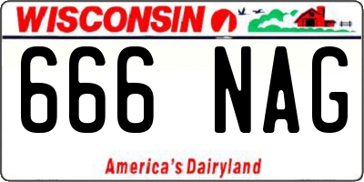 WI license plate 666NAG