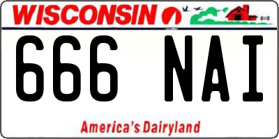 WI license plate 666NAI