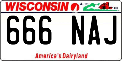 WI license plate 666NAJ