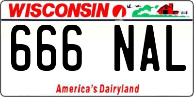 WI license plate 666NAL