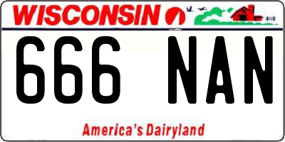 WI license plate 666NAN