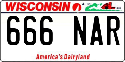 WI license plate 666NAR