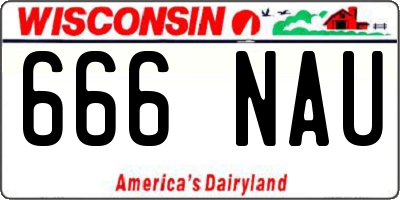 WI license plate 666NAU