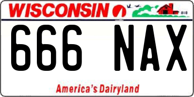 WI license plate 666NAX
