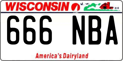 WI license plate 666NBA