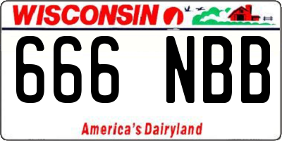 WI license plate 666NBB