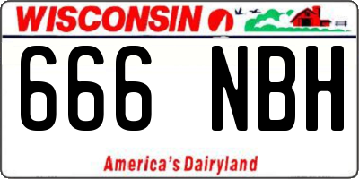 WI license plate 666NBH