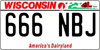 WI license plate 666NBJ