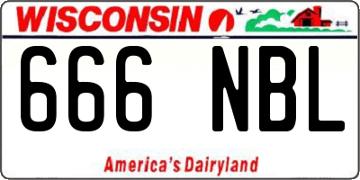 WI license plate 666NBL