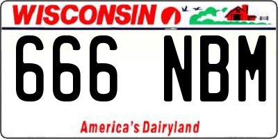 WI license plate 666NBM