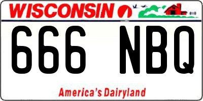 WI license plate 666NBQ