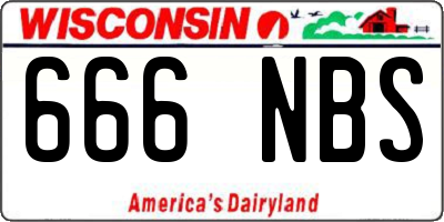 WI license plate 666NBS