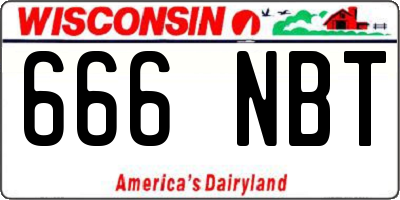 WI license plate 666NBT