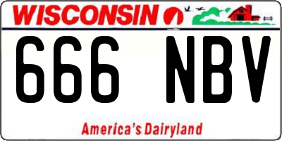 WI license plate 666NBV