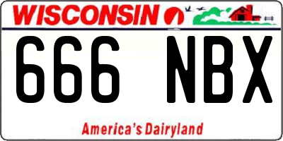 WI license plate 666NBX