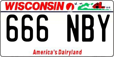 WI license plate 666NBY