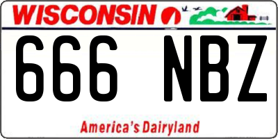 WI license plate 666NBZ