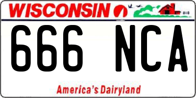 WI license plate 666NCA