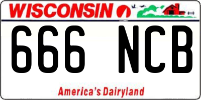 WI license plate 666NCB