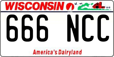 WI license plate 666NCC