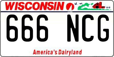 WI license plate 666NCG