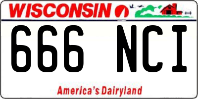 WI license plate 666NCI