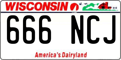WI license plate 666NCJ